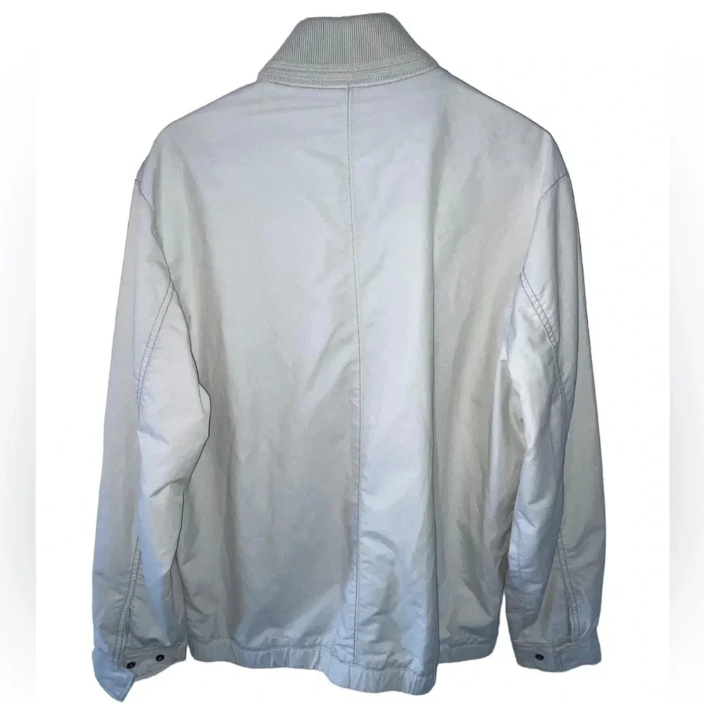 Tommy Bahama Light Jacket Cream 2-Way Zip Pockets Lined Men’s Size Small Outdoor